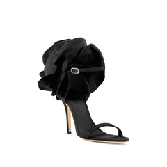 Flower Embellished Mid Heel Sandals - 7.5cm