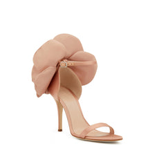 Flower Embellished Mid Heel Sandals - 7.5cm