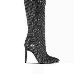 Diamante Stiletto Heel Over The Knee Boots - 11.5c