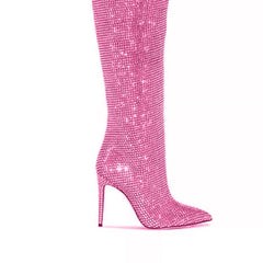 Diamante Stiletto Heel Over The Knee Boots - 11.5c