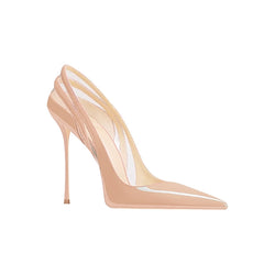 Patent Leather And PVC Mid Heel Pumps - 8cm