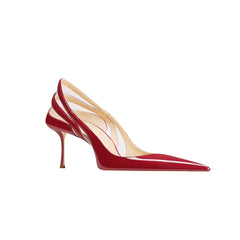 Patent Leather And PVC Mid Heel Pumps - 6cm