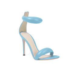 Ankle Strap Leather Stiletto High Heel Sandals - 9