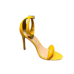 Ankle Strap Leather Stiletto High Heel Sandals - 9