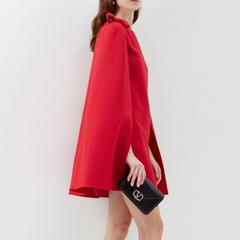 Cape Mini Evening Dress Gown