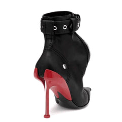 Buckled High Heel Ankle Boots