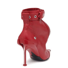 Buckled High Heel Ankle Boots