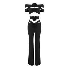 Flower Cami Top And Flared Pants