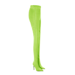 Pointed Toe High Heel Boots