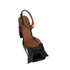 Bow Embellished Block High Heel Sandals