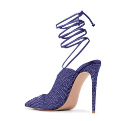 Diamante Lace Up High Heel Sandals