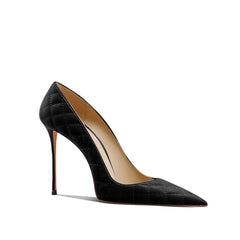 Quilted Mid Heel Pumps - 8cm