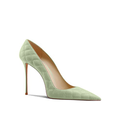 Quilted Mid Heel Pumps - 8cm