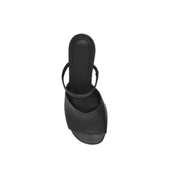 Leather Sculptured Heel Sandals