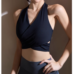 Yoga Pilates Deep V Fitted Sports Bra