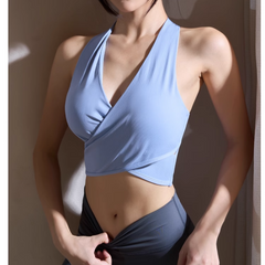Yoga Pilates Deep V Fitted Sports Bra
