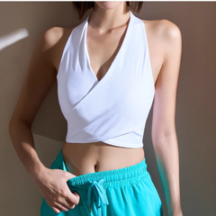 Yoga Pilates Deep V Fitted Sports Bra