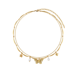 Butterfly Double Layer Necklace