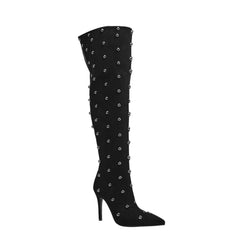 Studded High Heel Over The Knee Boots