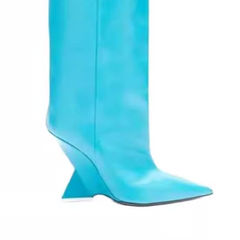 Sculptured Heel Knee High Boots