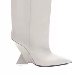 Sculptured Heel Knee High Boots