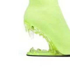 Sculptured Wedged Heel Ankle Boots