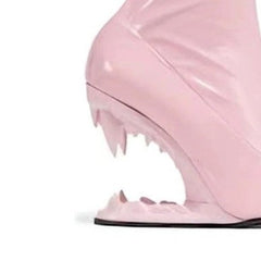 Sculptured Wedged Heel Ankle Boots