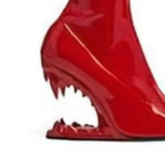 Sculptured Wedged Heel Ankle Boots