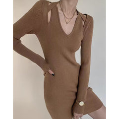 Cut Out Knitwear Mini Dress