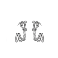 Diamante Ring Earrings - Pair