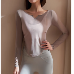 Yoga Pilates Asymmetric Hem Fitted Fitness Top