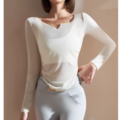 Yoga Pilates Asymmetric Hem Fitted Fitness Top