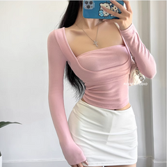 Square Collar Cropped Top