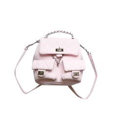 Buckled Quilted Backpack Bag