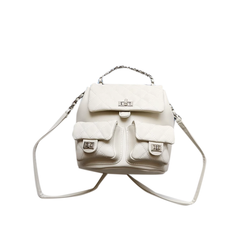 Buckled Quilted Backpack Bag