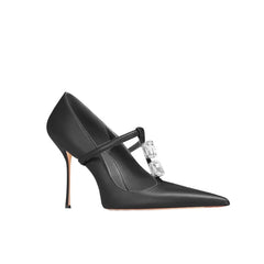 Diamante T-Strap Mid Heel Sandals - 6cm