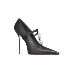 Diamante T-Strap Mid Heel Sandals - 8cm