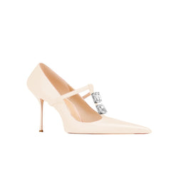 Diamante T-Strap Mid Heel Sandals - 6cm