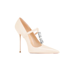 Diamante T-Strap Mid Heel Sandals - 8cm