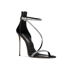 Diamante Mid Heel Sandals - 8cm
