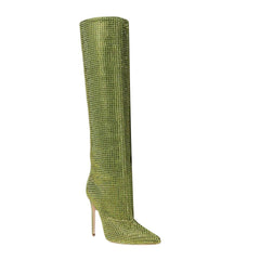 Diamante Stiletto Heel Knee High Boots