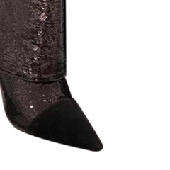 Sequinned Knee High Boots
