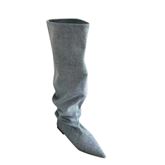 Denim Knee High Boots