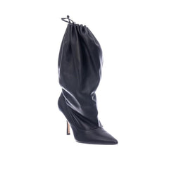 Draw-String High Heel Knee High Boots