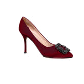 Diamante Embellished Satin Pumps - 10cm