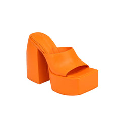 Block Heel Platform Mules Sandals