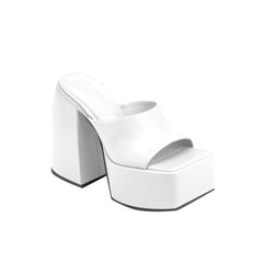 Block Heel Platform Mules Sandals