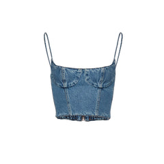 Denim Cropped Cami Top