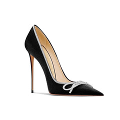 Diamante Bow High Heel Pumps - 10cm
