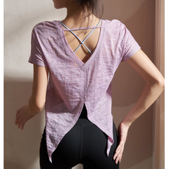 Yoga Pilates Back Opening Fitted Fitness Top